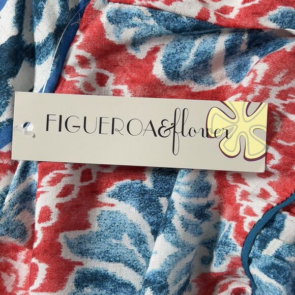 Figueroa & Flower Midi Dress Womens Sz XL Floral Belted Short Sleeve Boho - Picture 9 of 13